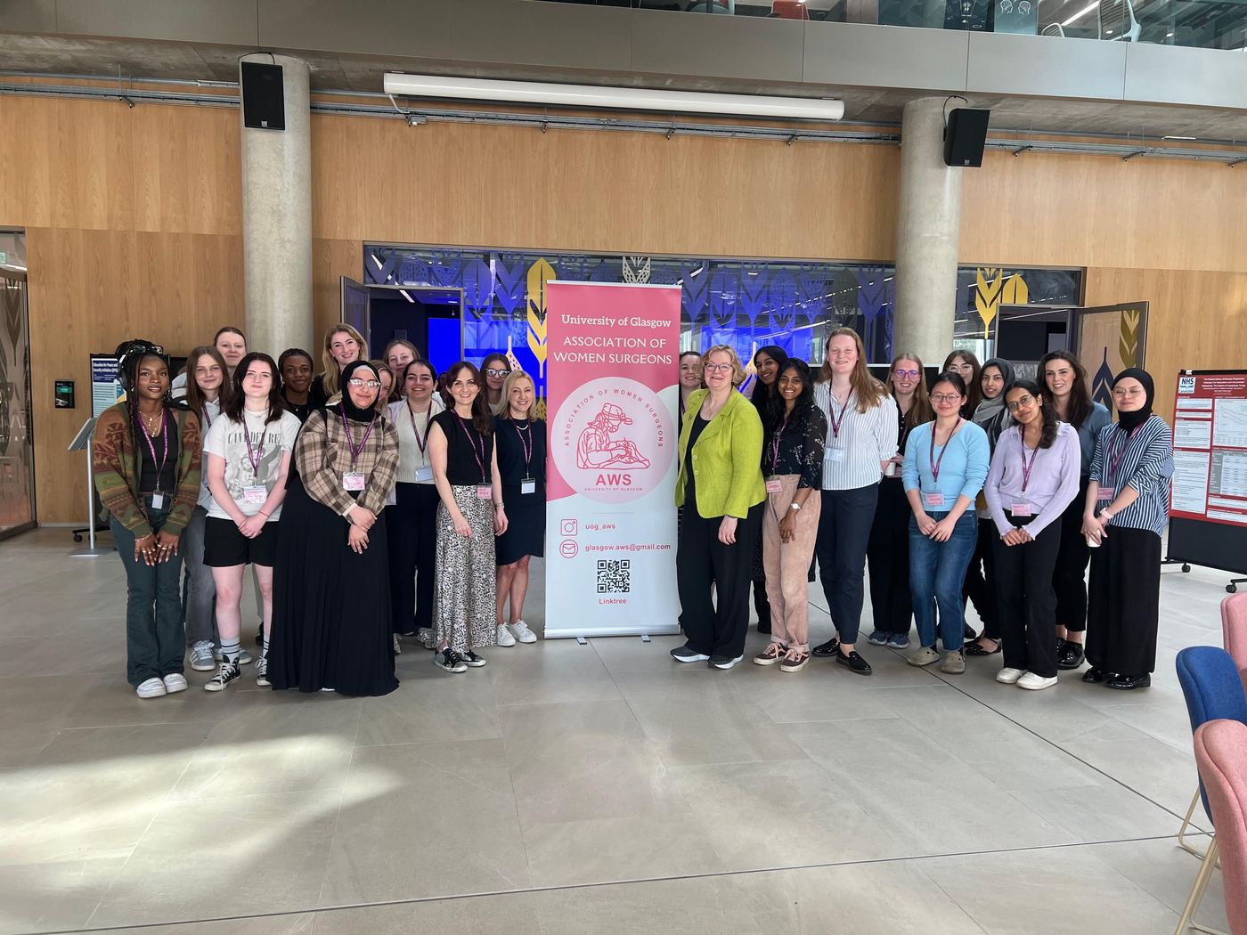 AWS Glasgow committee at the Undergraduate Breast Surgery Conference, 2024